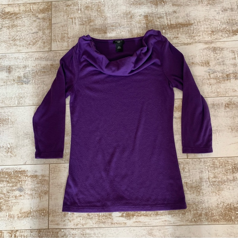 Ann Taylor Purple Cowl Neck top